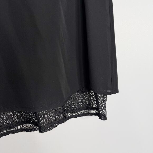 Chelsea and Walker Size 4 Black Lace Layered Silk Sleeveless Blouse Top Pieced - Picture 5 of 8